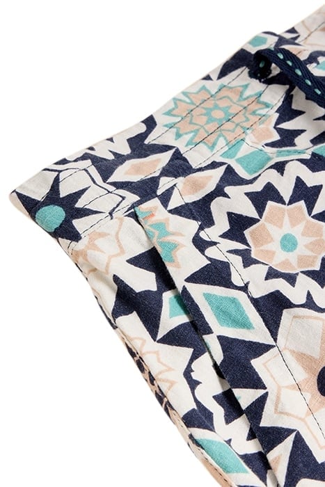 ELLE LINEN BLEND SKIRT NAVY PRINTED 4