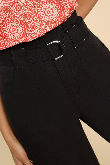 TEAKIE TENCEL LINEN TROUSER PURE BLACK 4