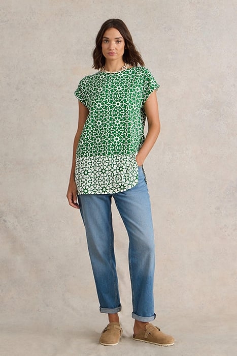 CARRIE TUNIC GREEN PRINTED 1