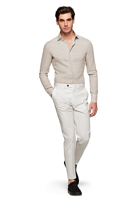 LIGHT BROWN SLIM FIT SHIRT 5