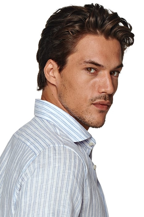 LIGHT BLUE STRIPED SLIM FIT SHIRT 7