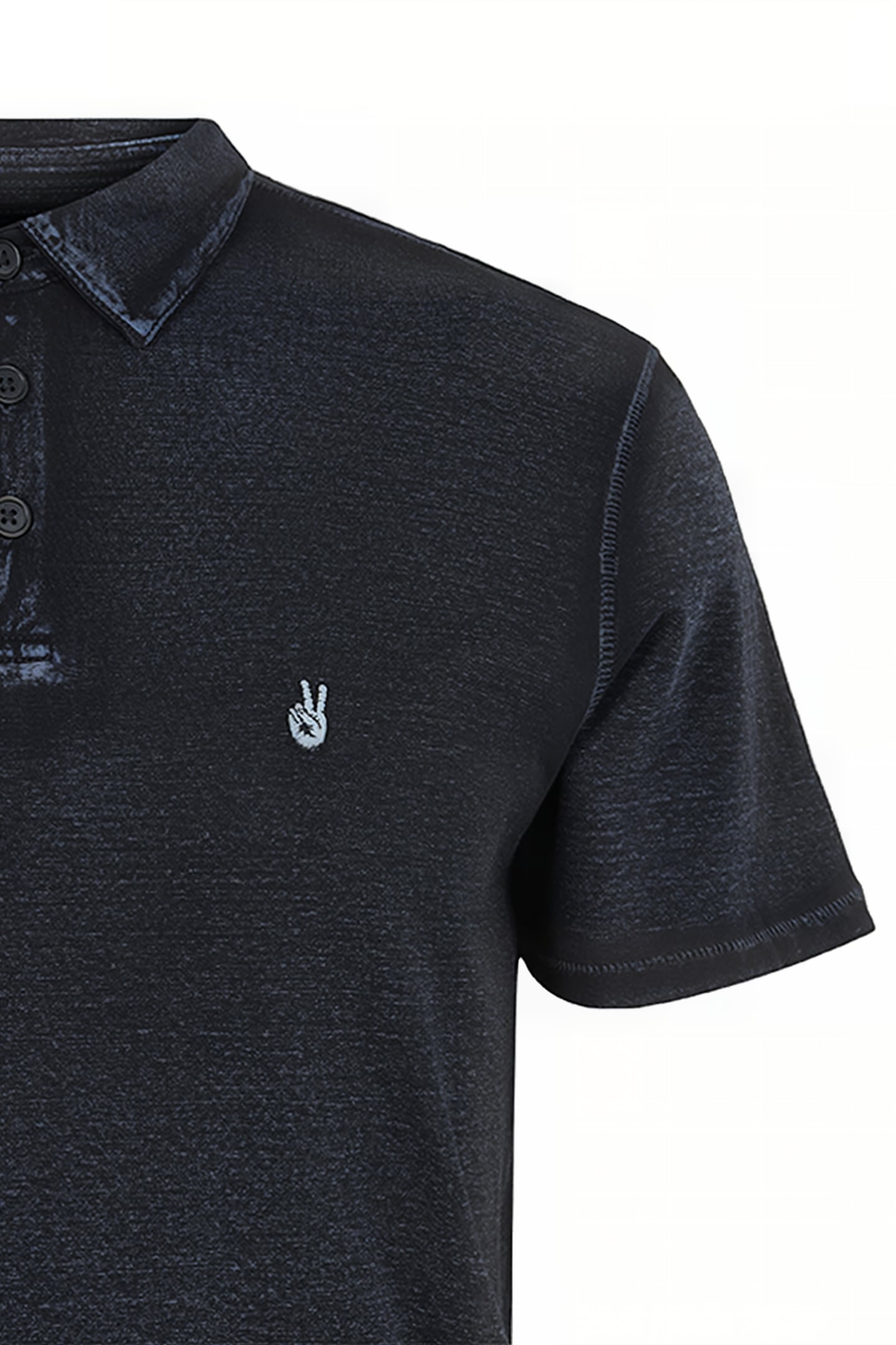 SOFT COLLAR PIGMENT RUB PEACE POLO MARINE 3