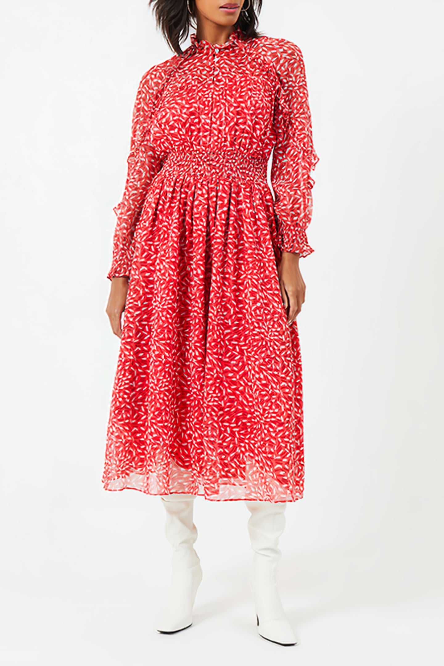 BILLI RECYCLED HALLIE DRESS RED 1