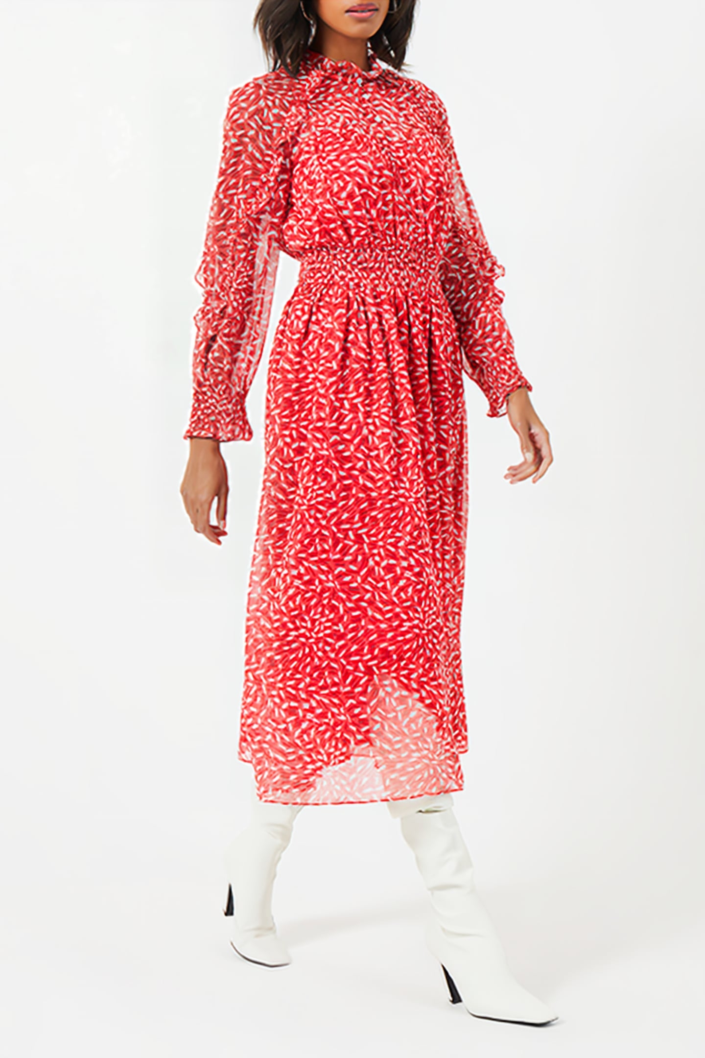 BILLI RECYCLED HALLIE DRESS RED 4