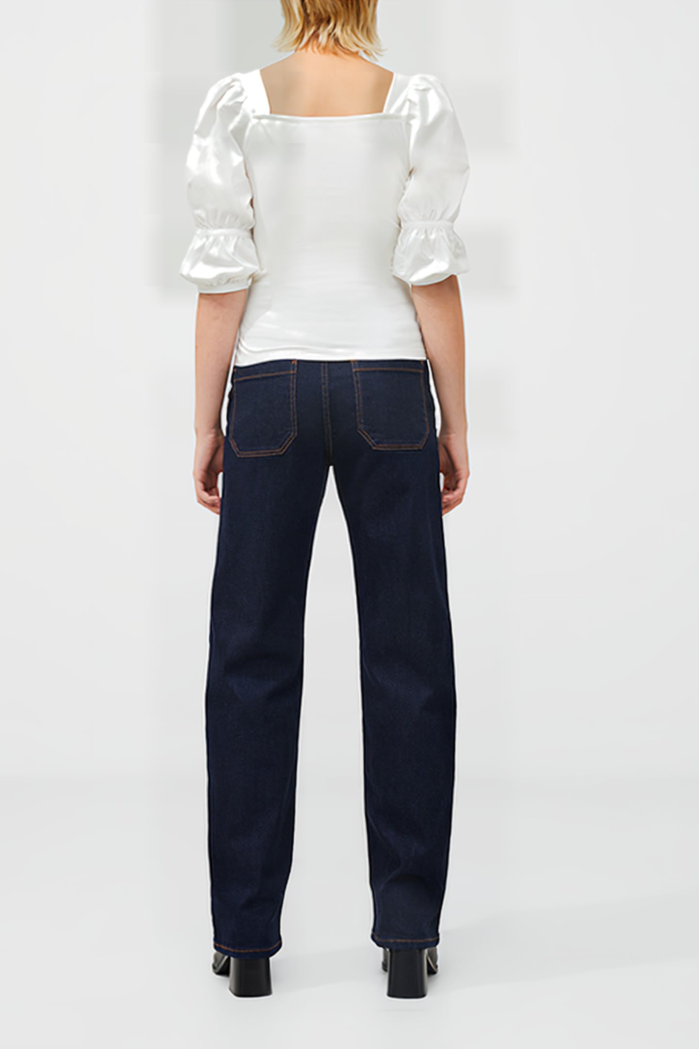 ROSANNA COT MIX PUFF SLEEVE TP WHITE 3