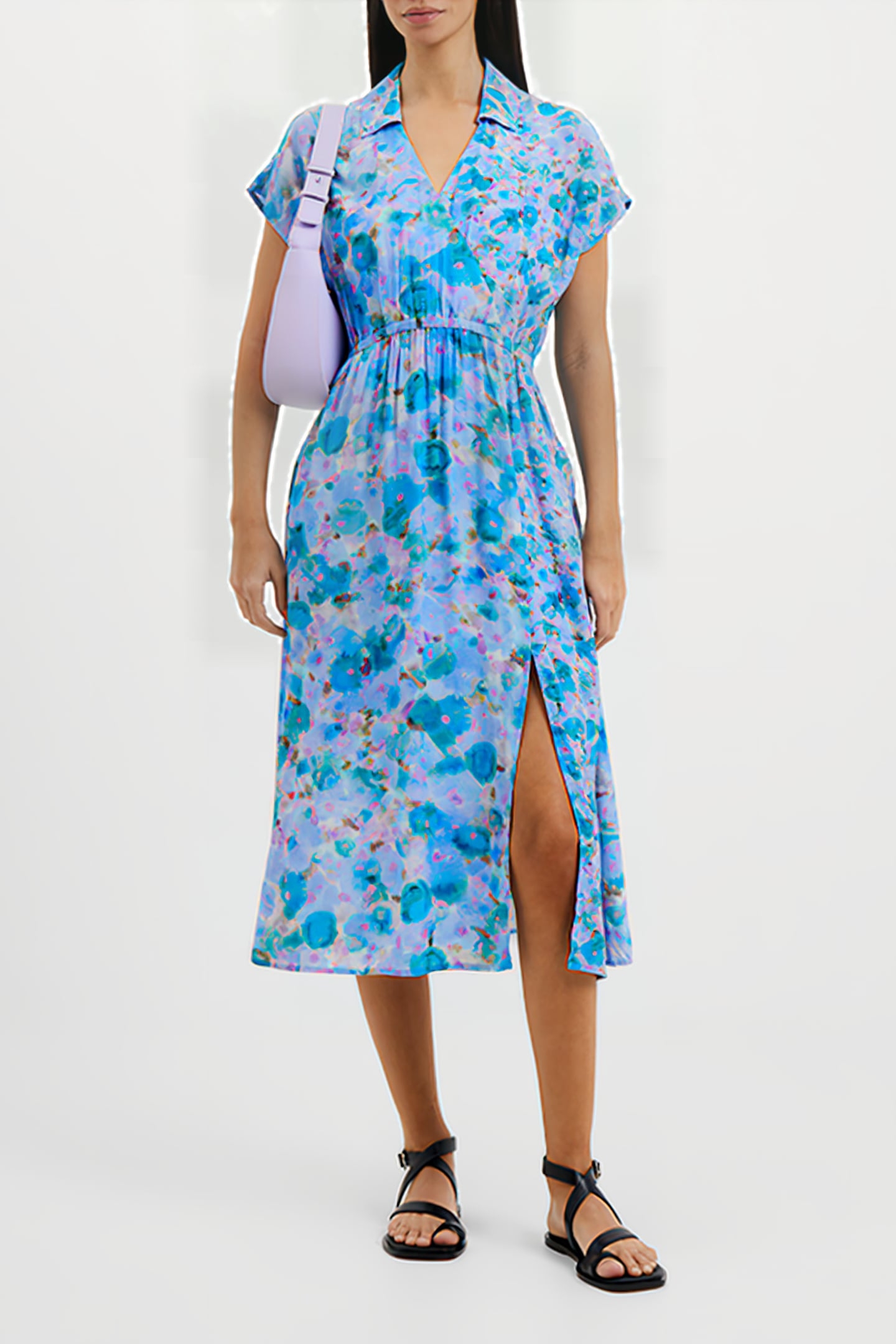 GRETHA DRAPE WRAP DRESS BLUE 2