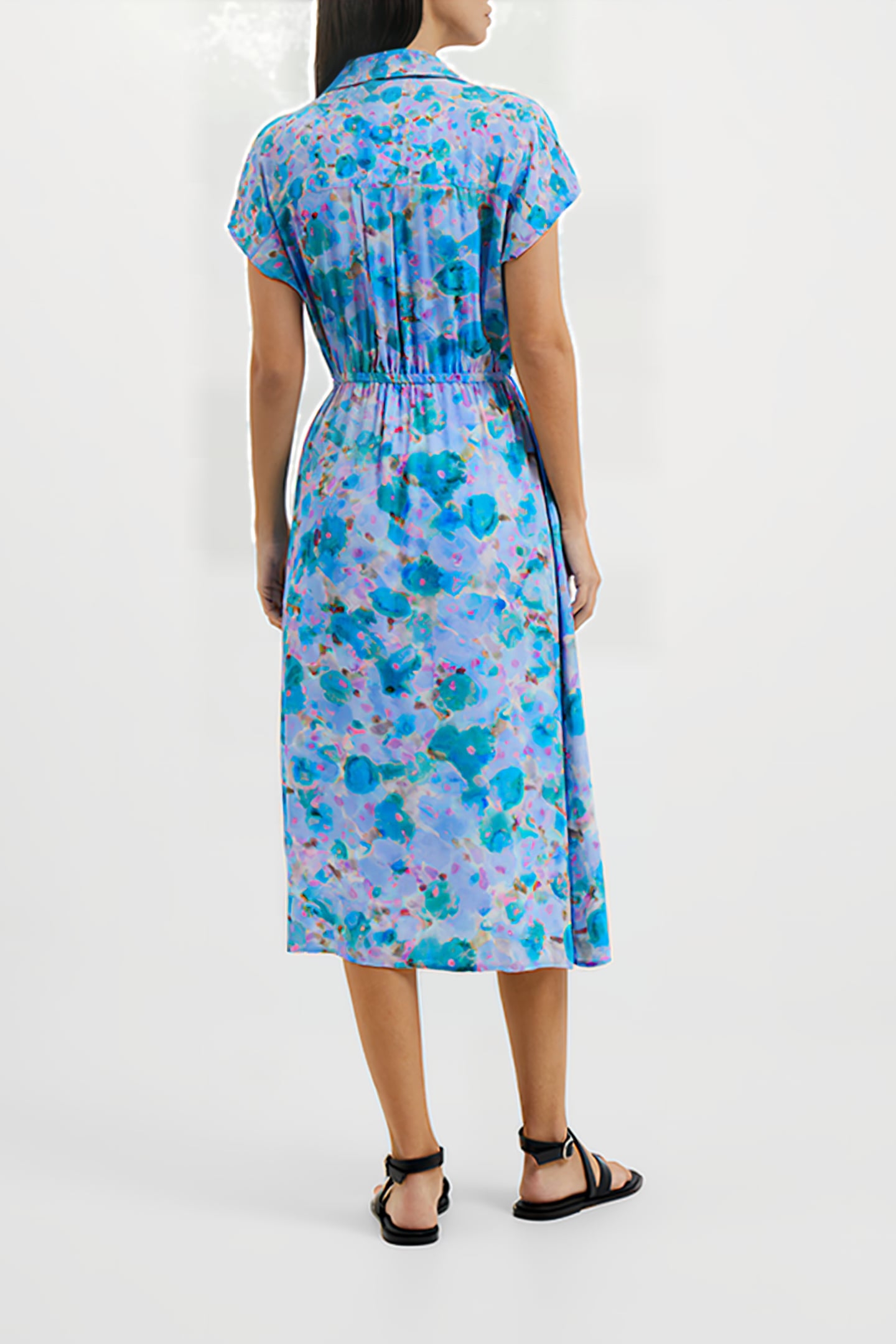 GRETHA DRAPE WRAP DRESS BLUE 3