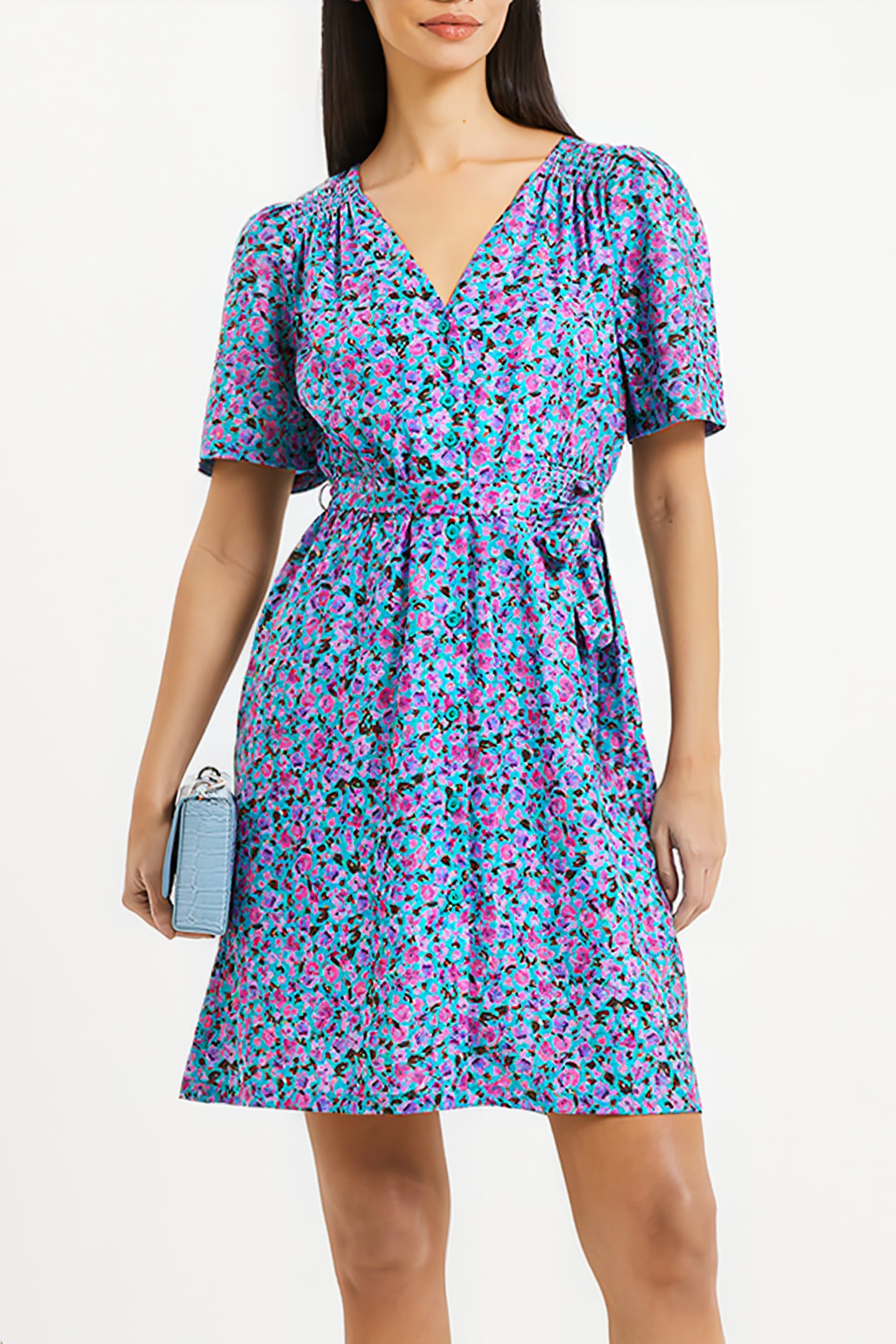 ALEZZIA ELY JACQUARD SS DRESS GREEN 3