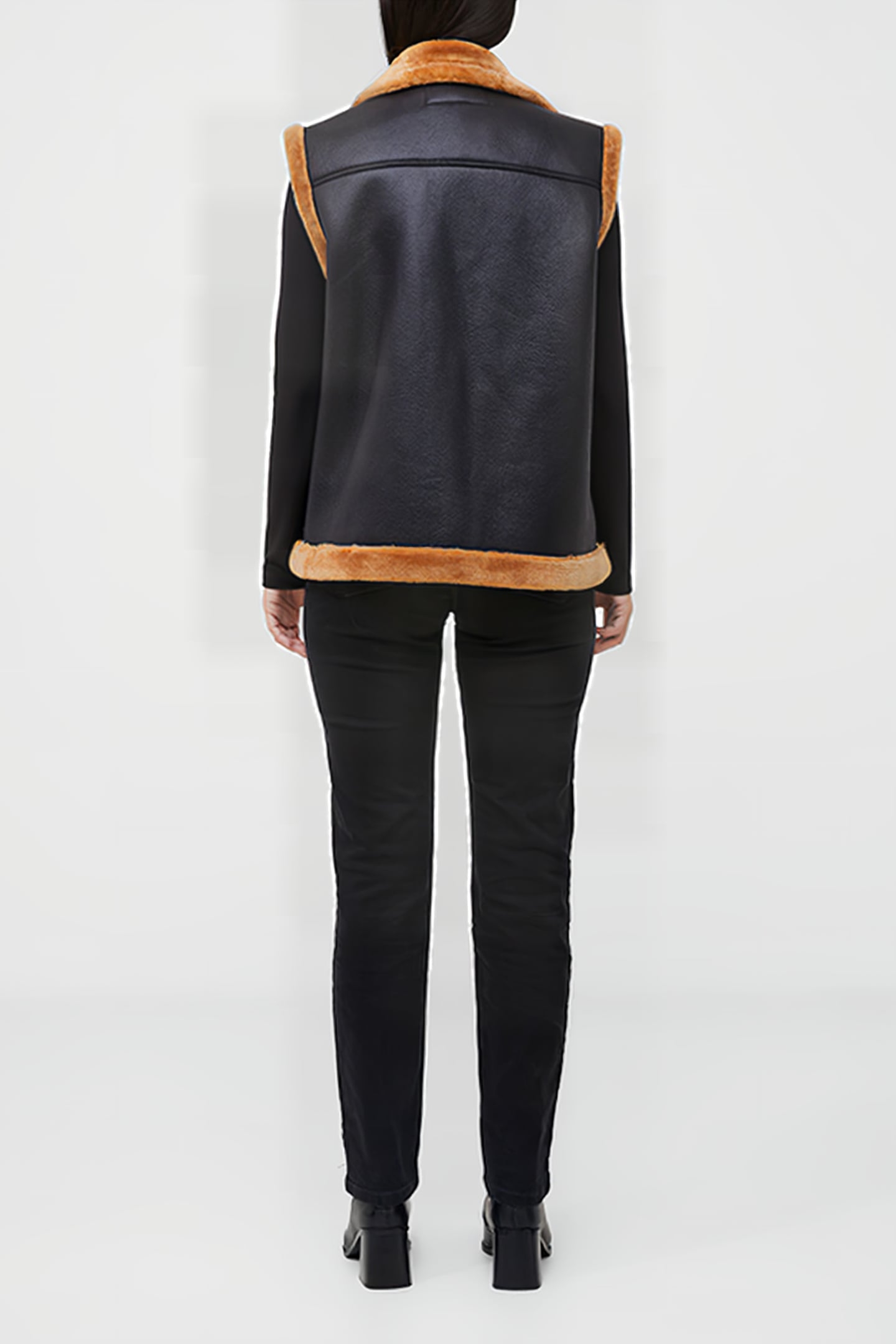 BELEN FAUX FUR GILET BLACK 3