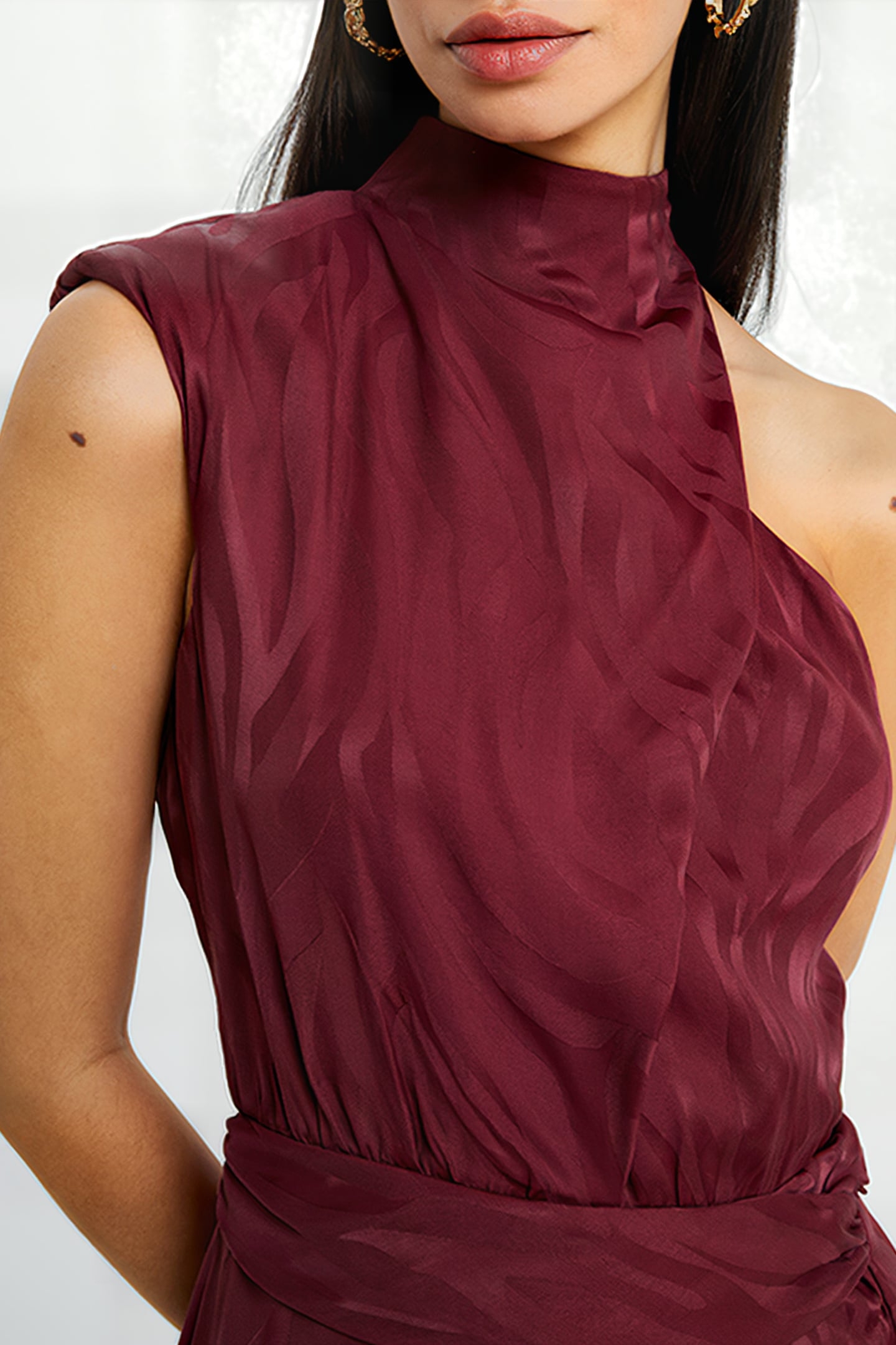 ABA SATIN DRESS BROWN 4