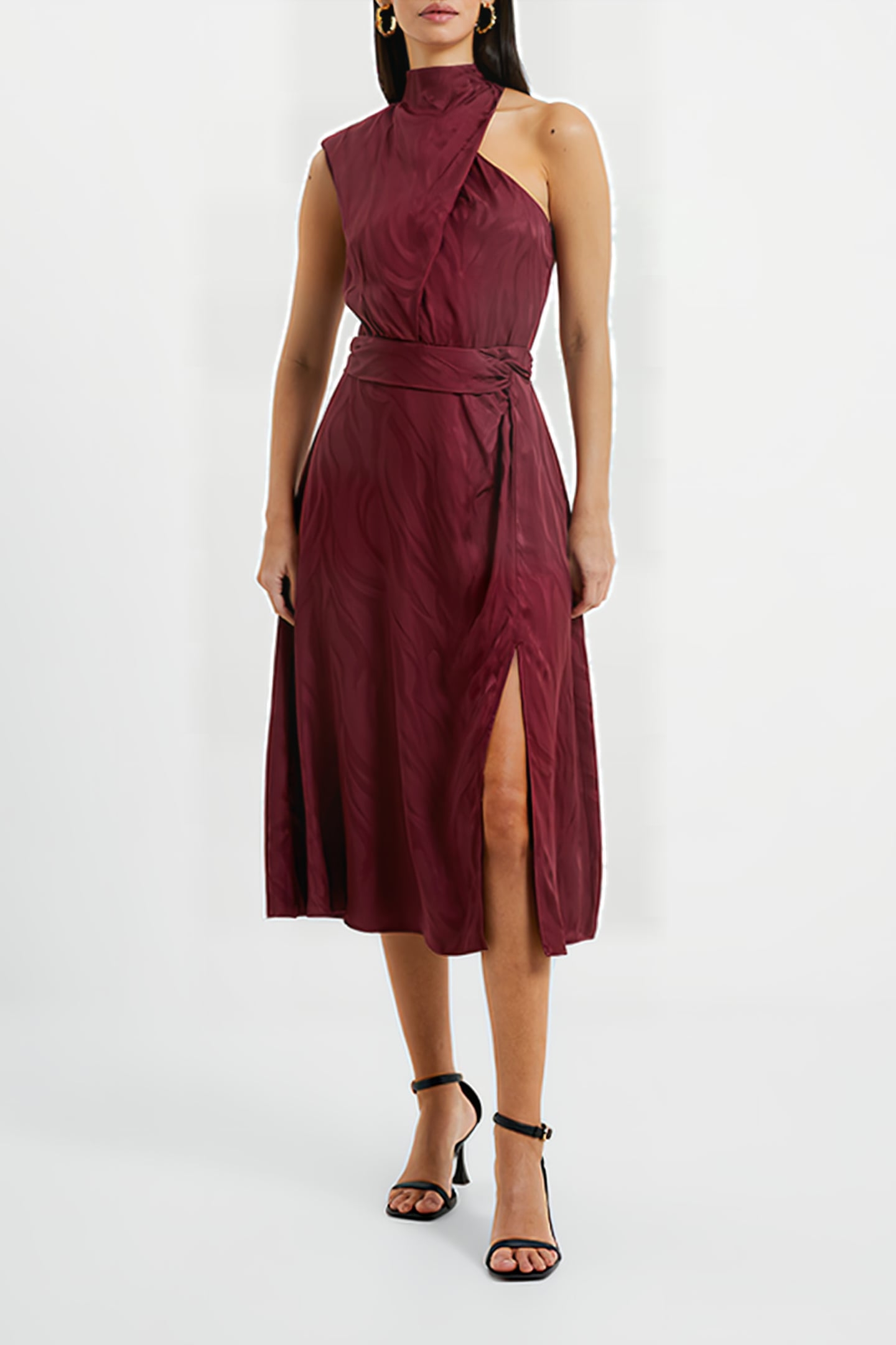 ABA SATIN DRESS BROWN 1