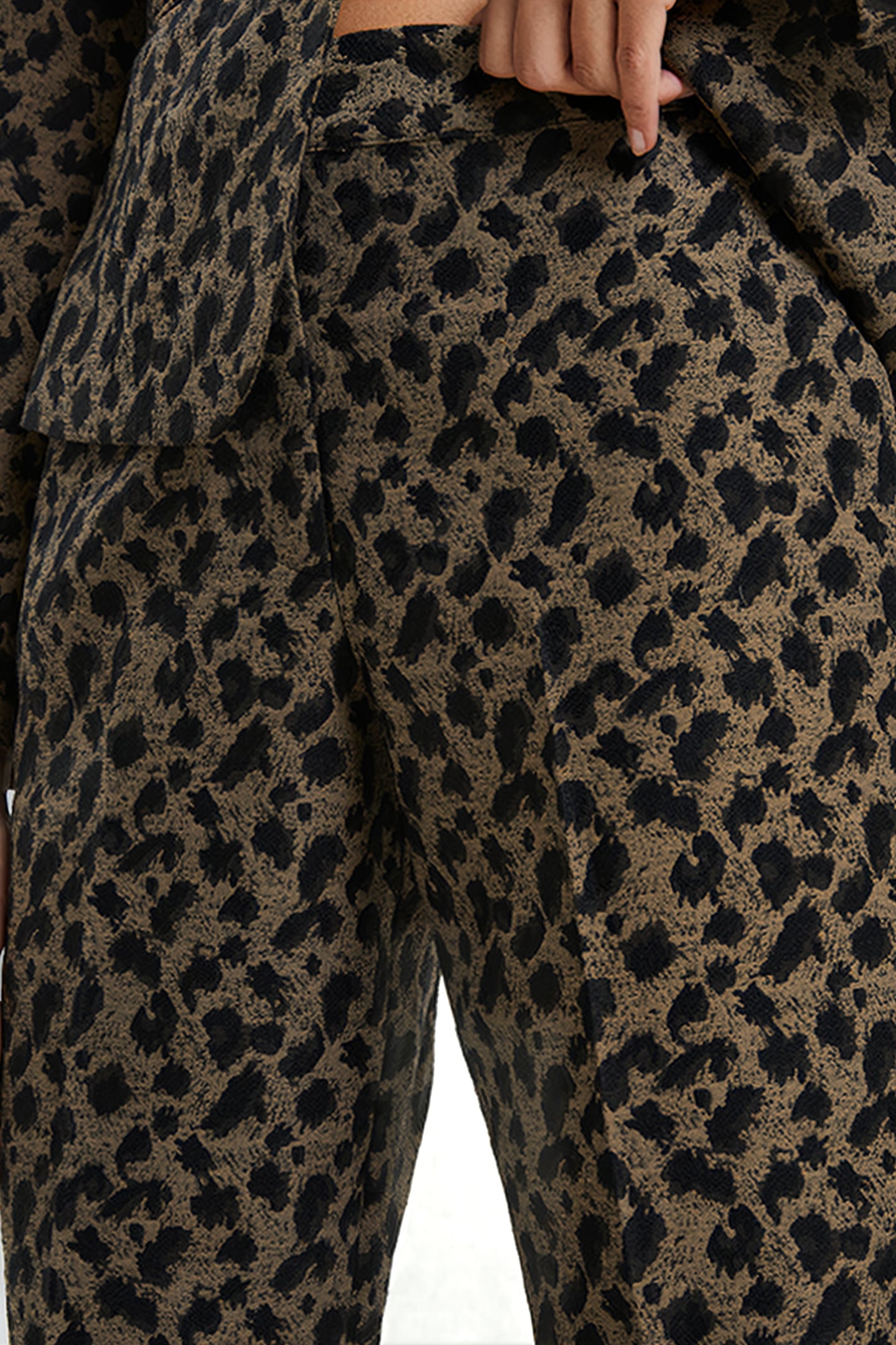 ESTELLA JACQUARD TROUSERS BLACK 4