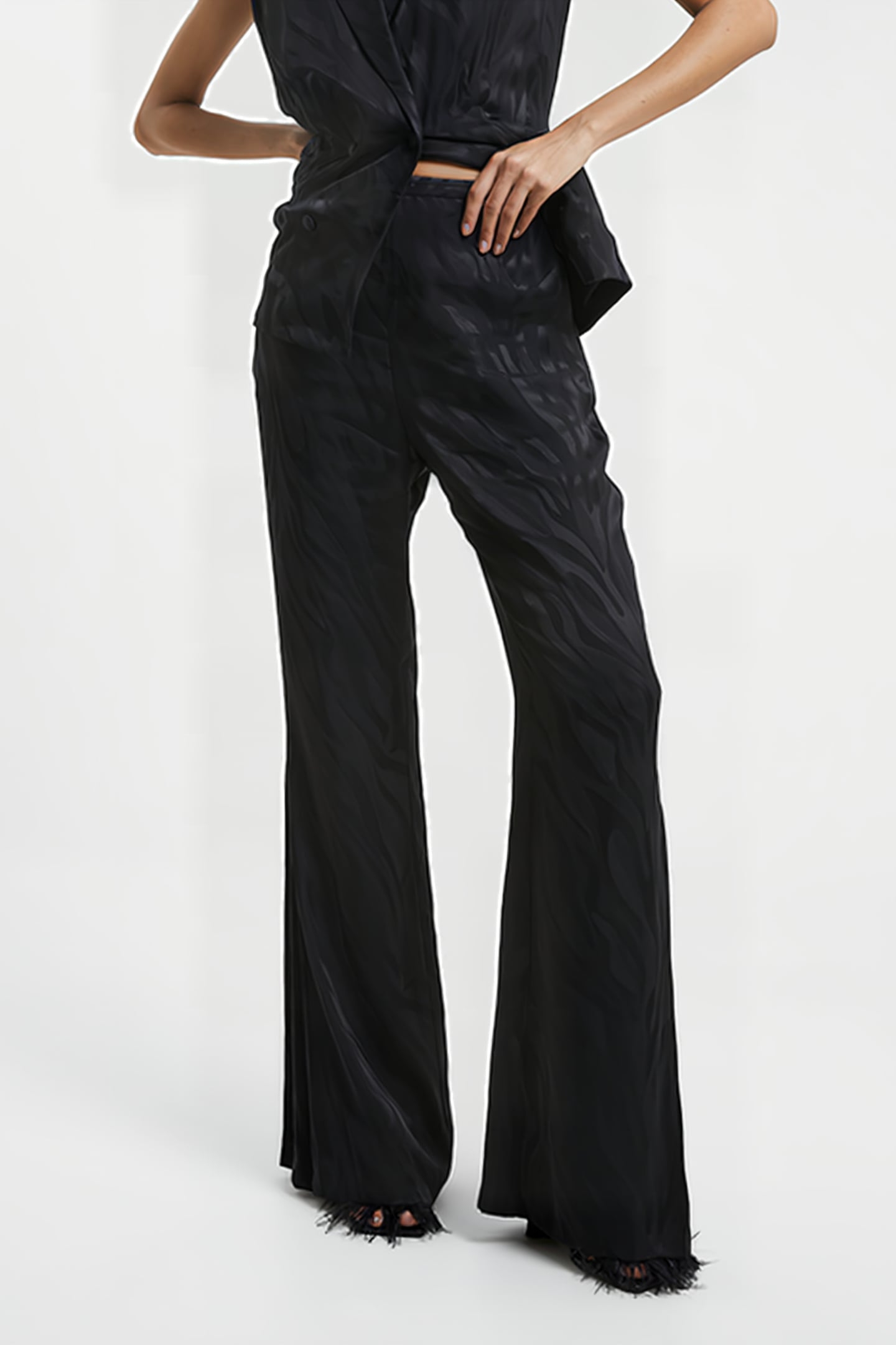 ABA SATIN TROUSER BLACK 1