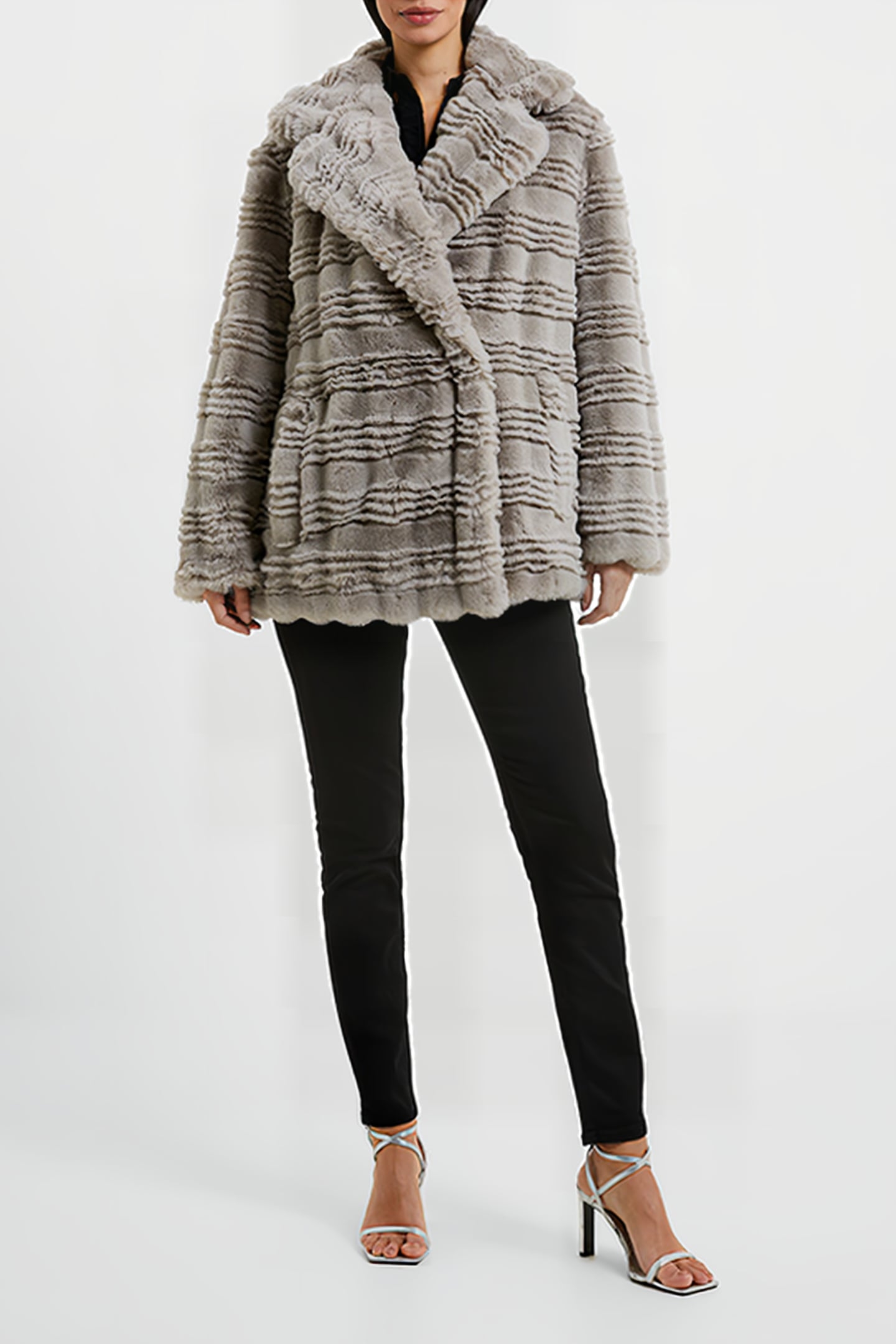 DARYN FAUX FUR COAT BLACK 2