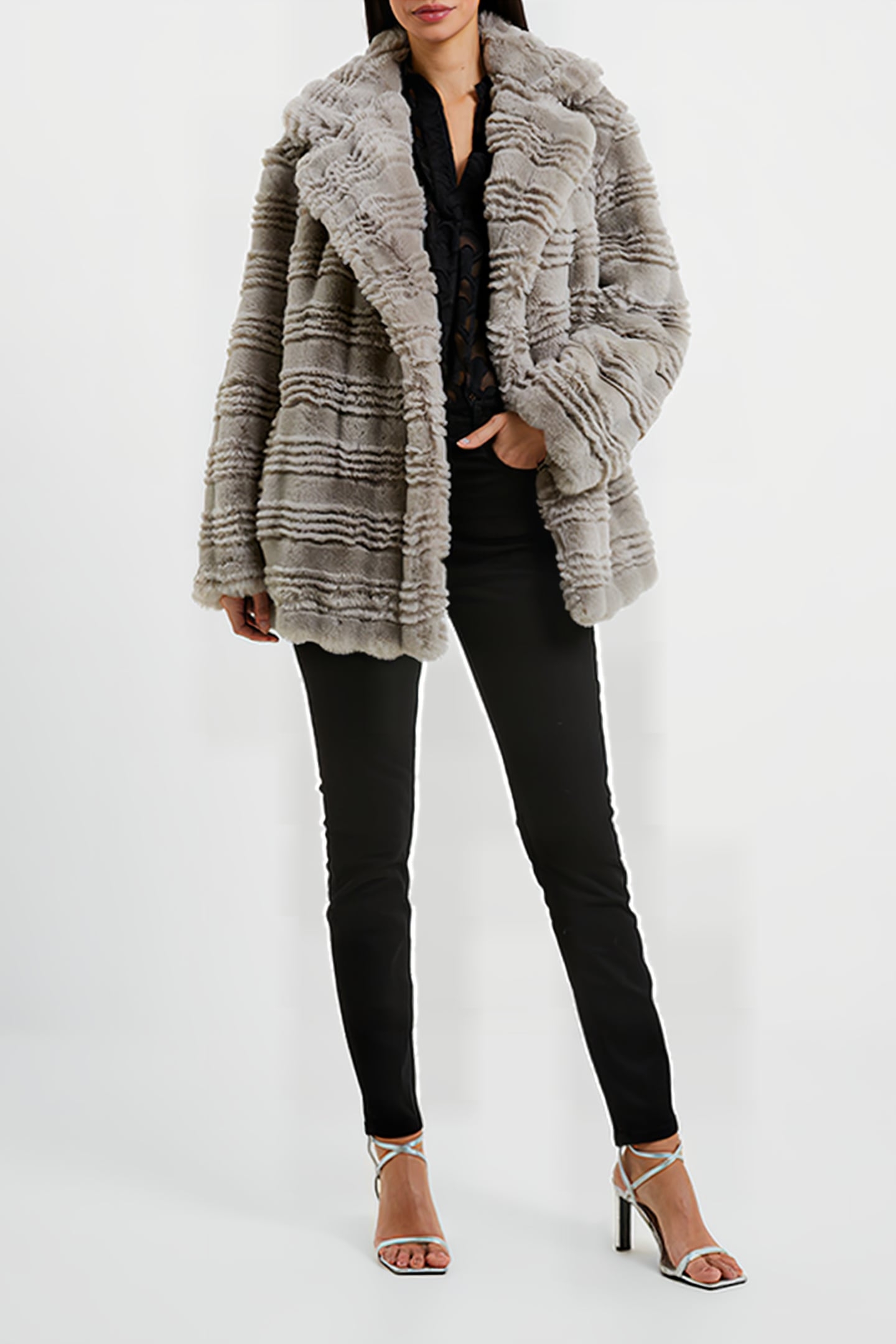 DARYN FAUX FUR COAT BLACK 4