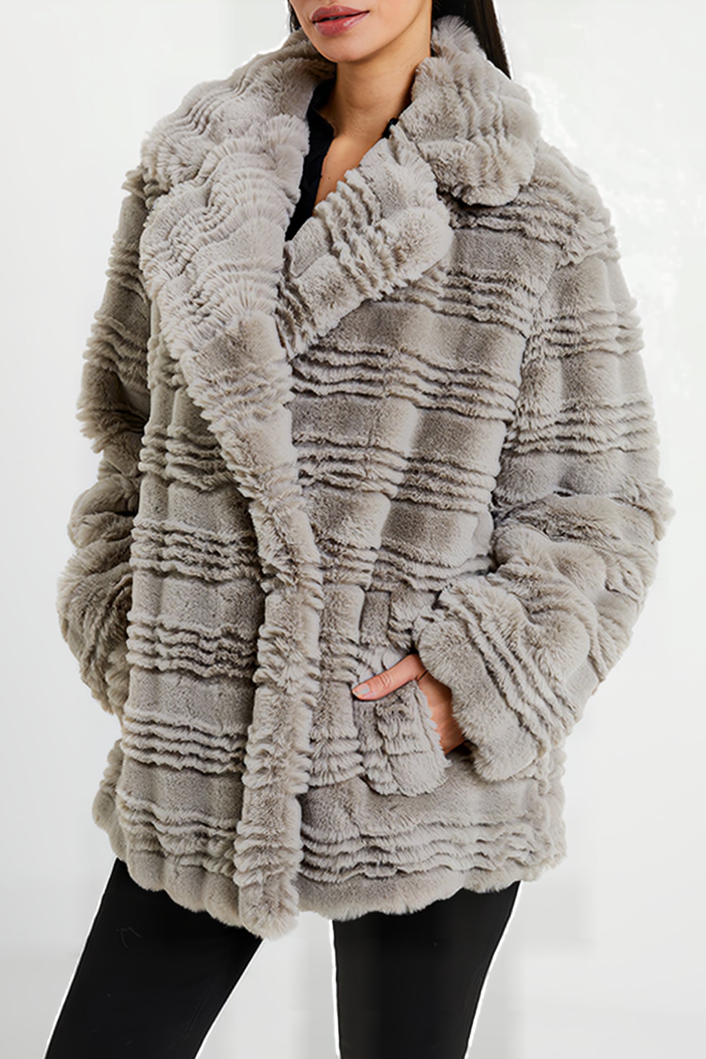 DARYN FAUX FUR COAT BLACK 1