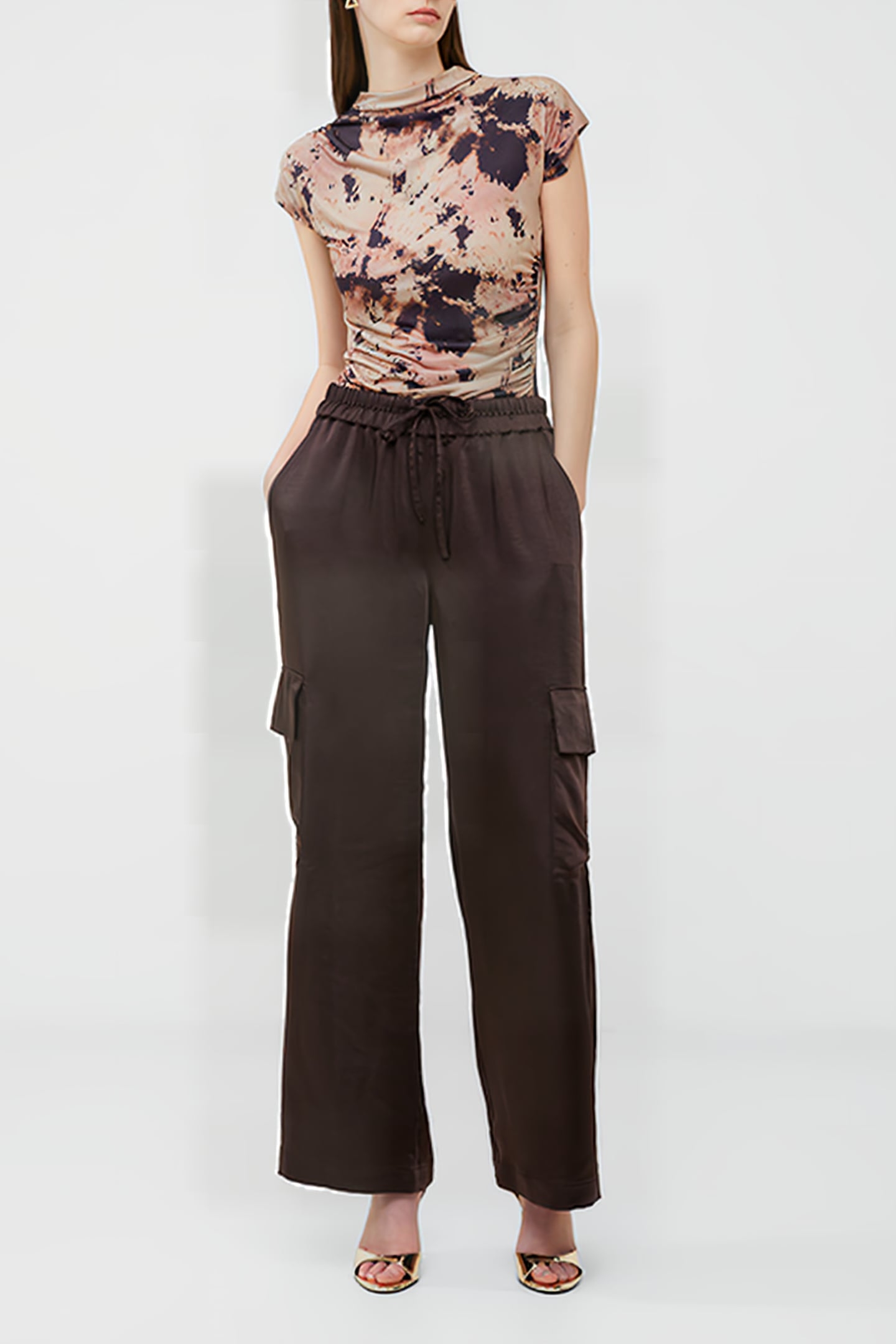 CHLOETTA CARGO TROUSER BROWN 4