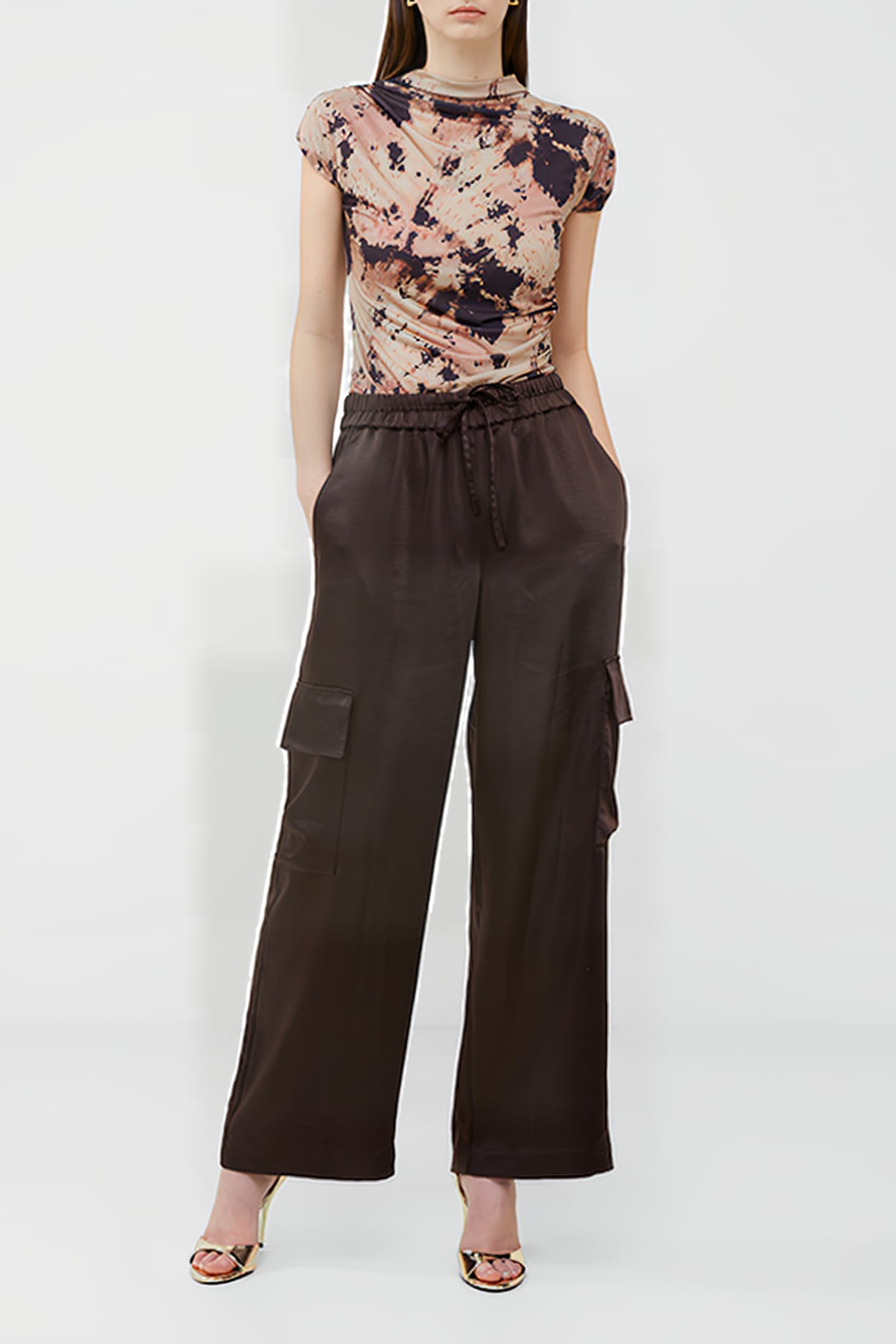 CHLOETTA CARGO TROUSER BROWN 2