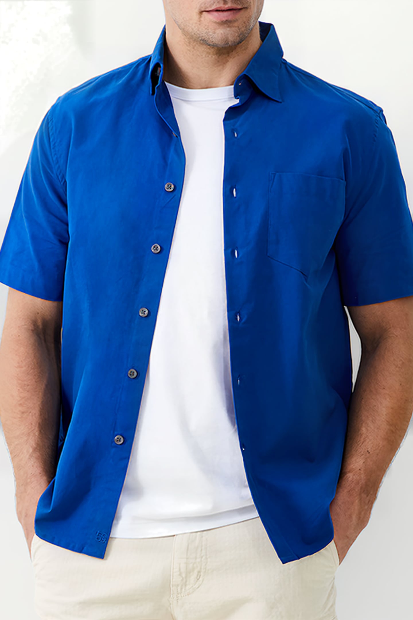 SHORT SLEEVE OXFORD SHIRT BLUE 1