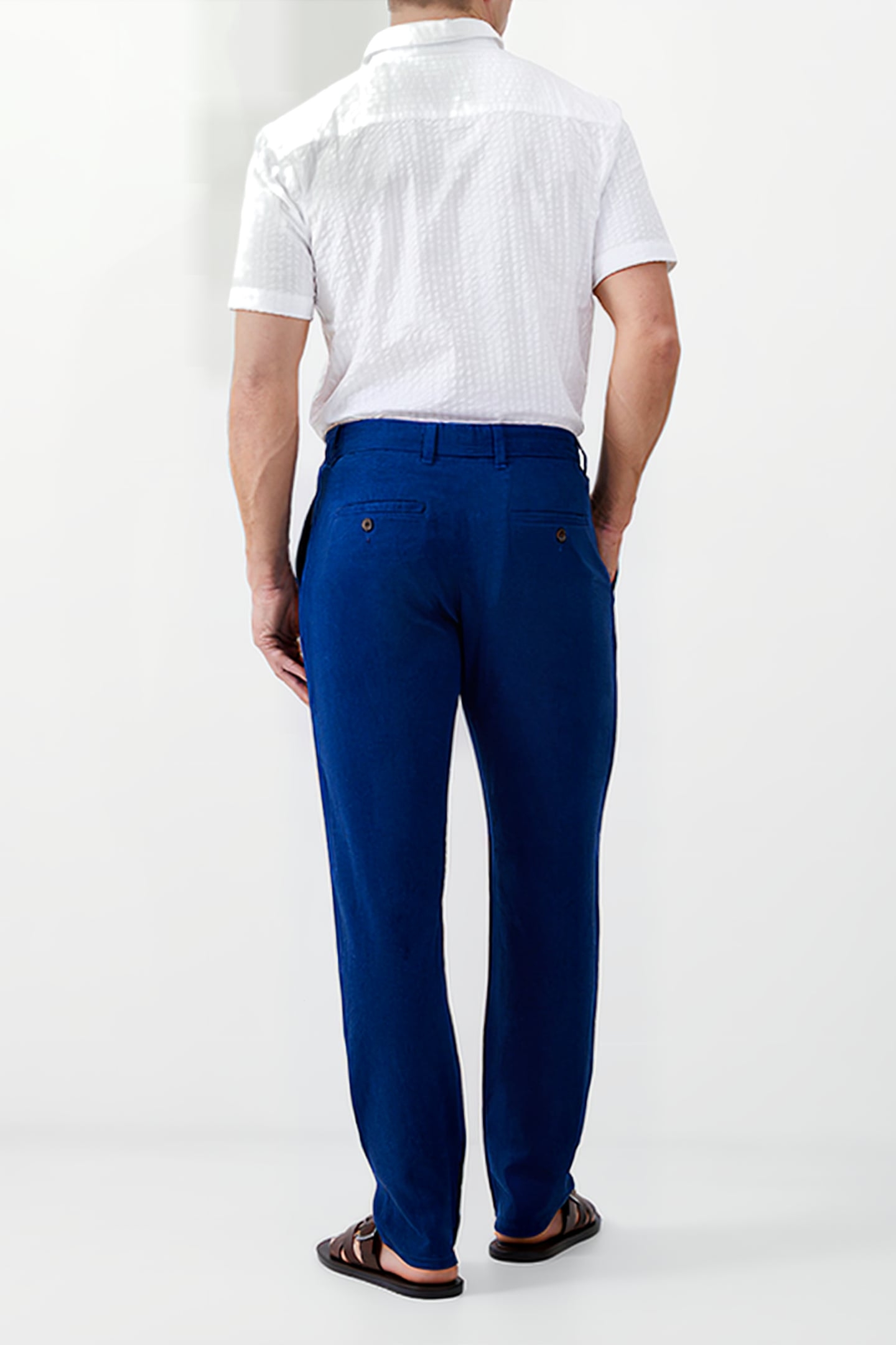 LINEN BLEND TROUSER BLUE 3