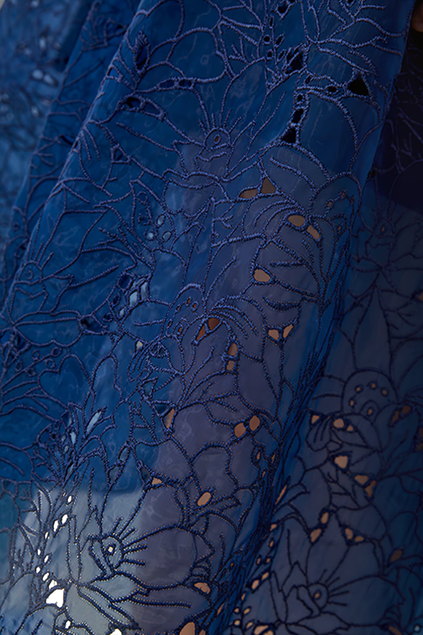 EMBROIDERED LACE STRAPPY DRESS BLUE 5