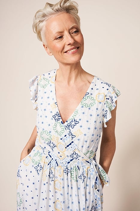 AVA WRAP MINI DRESS WHITE 2