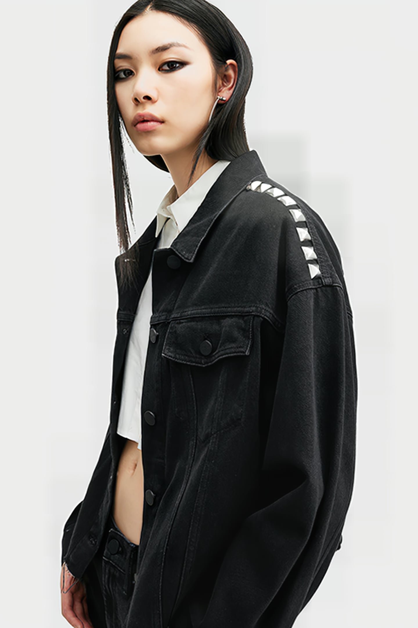 PIPER STUD SHACKET BLACK 6