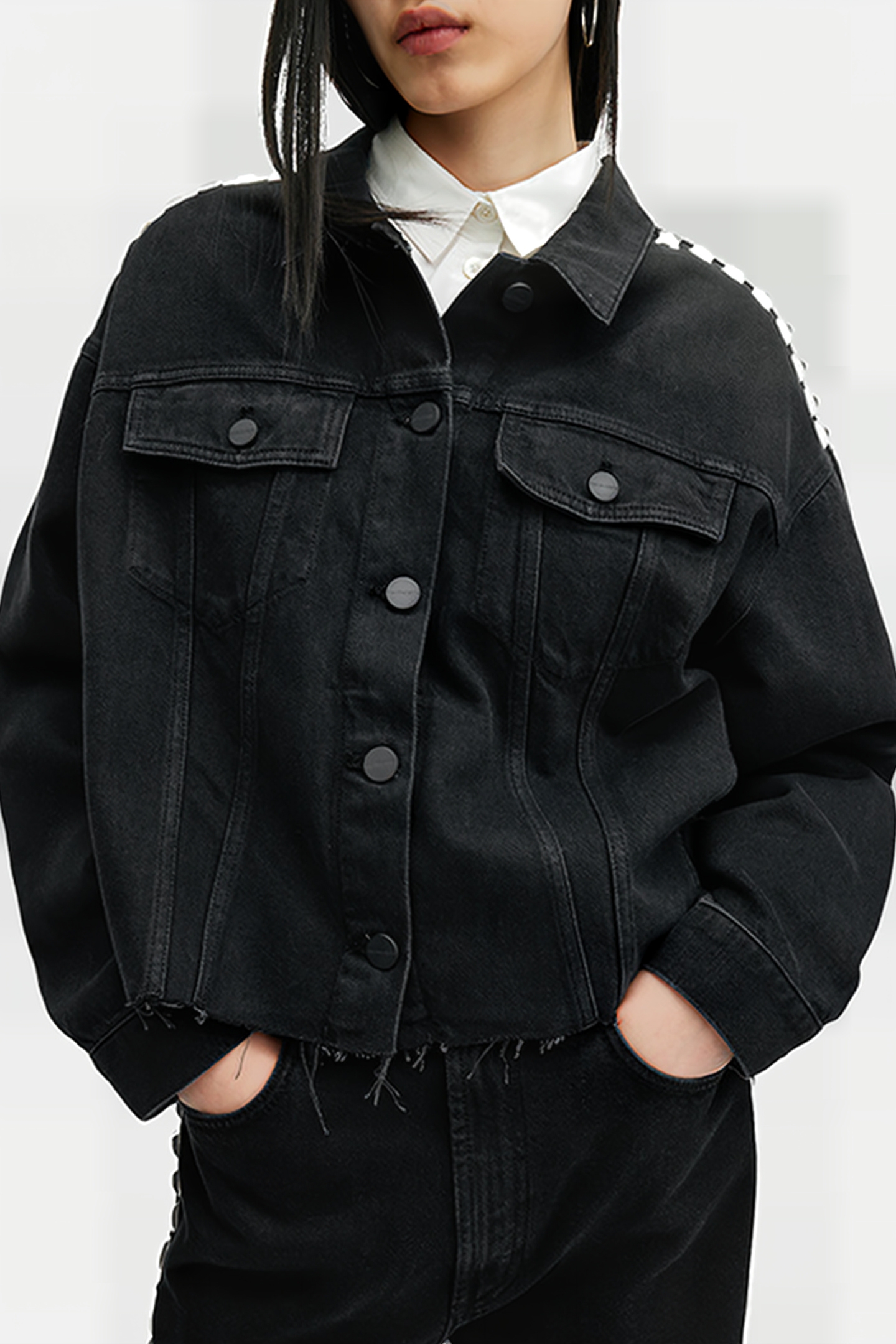 PIPER STUD SHACKET BLACK 7