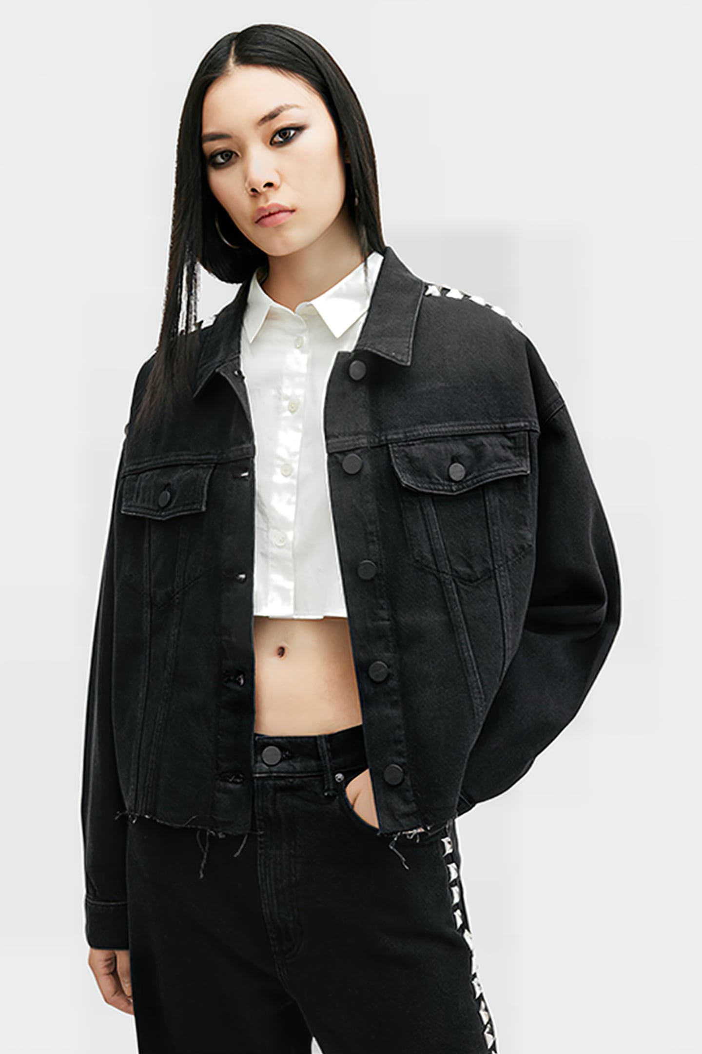 PIPER STUD SHACKET BLACK 1
