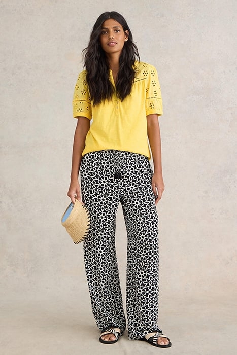 BELLA BRODERIE MIX TOP BRIGHT YELLOW 1