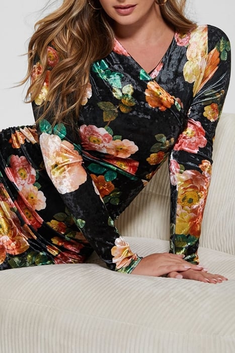 LS TESS VELVET DRESS PEONY CHARM PRINT BL 6