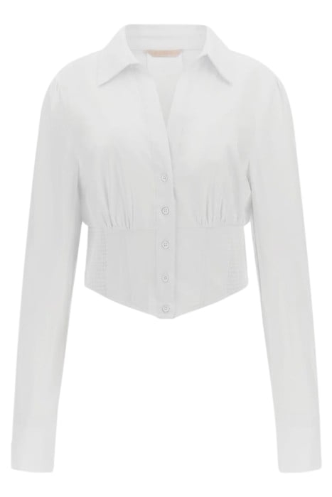 GUESS ECO LS OLIVIA CORSET SHIRT PURE WHITE 4