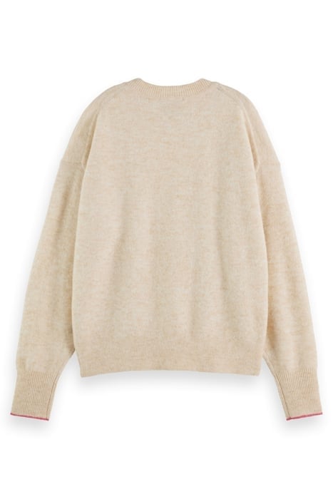 FUZZY CREW NECK PULLOVER SAND MELANGE 5