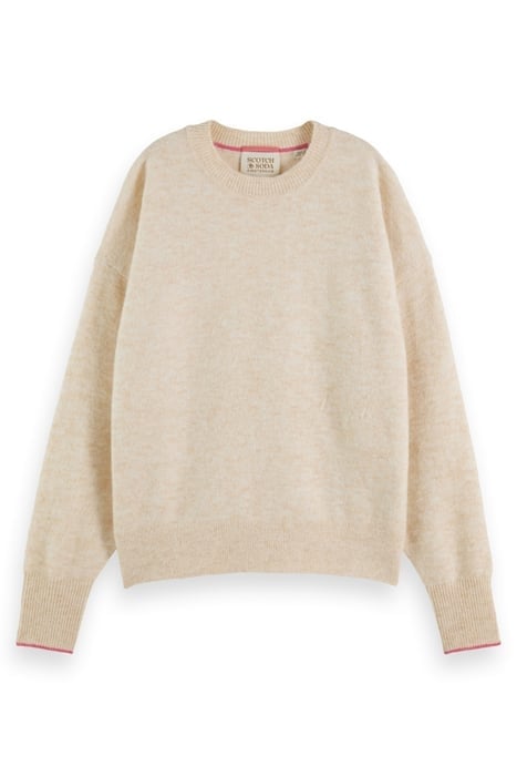 FUZZY CREW NECK PULLOVER SAND MELANGE 4