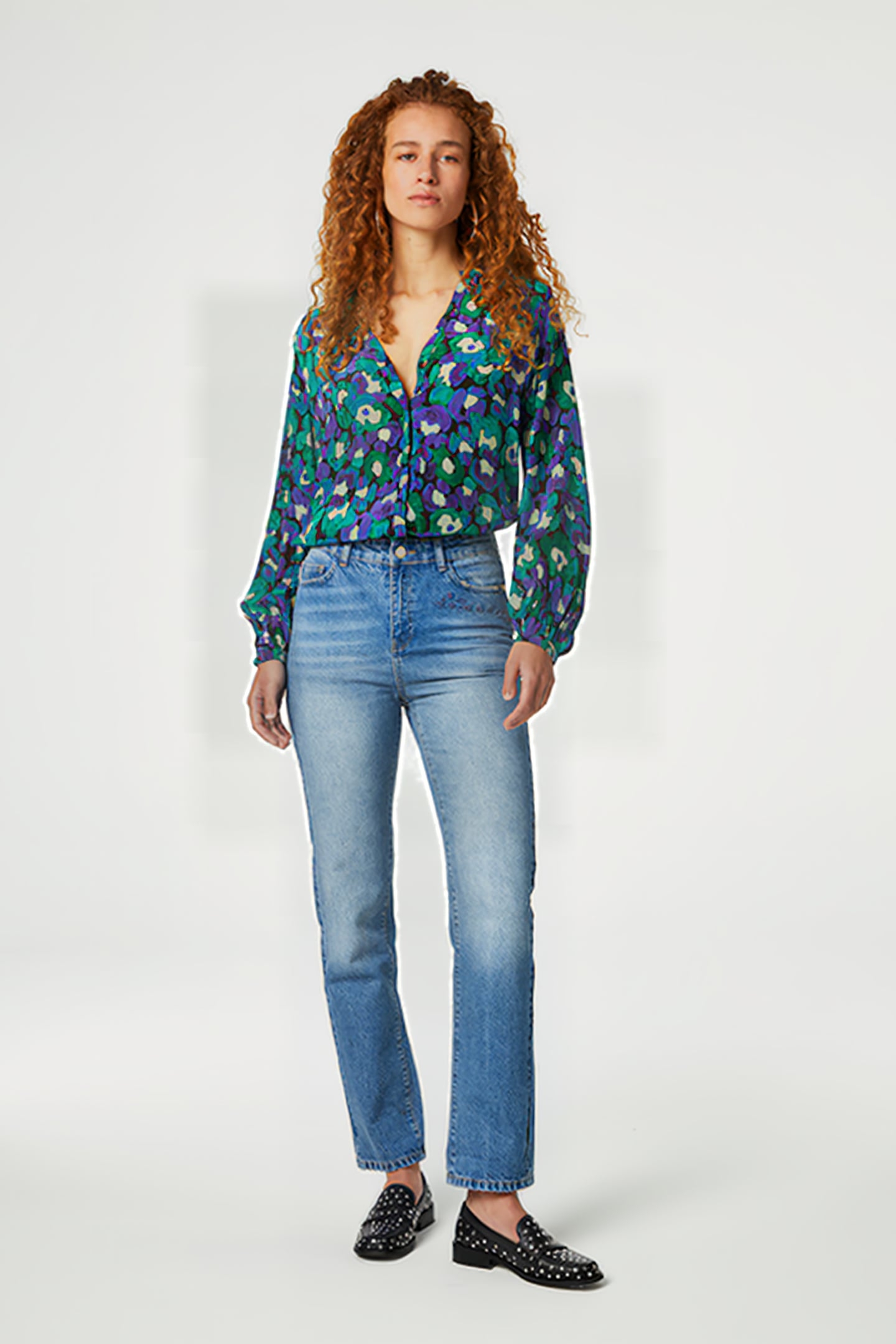 FRIDA BLOUSE GREEN ENVY/POPPY PUR 1