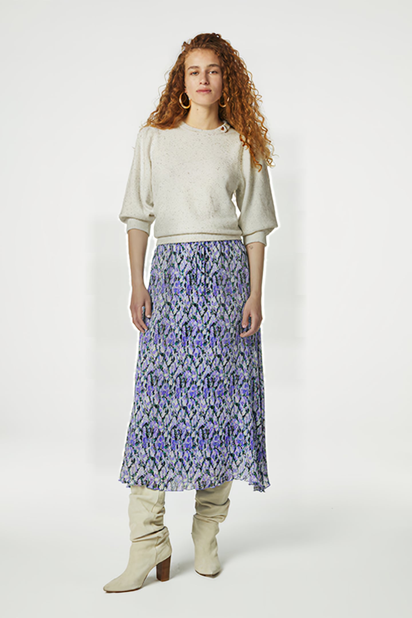 PIPPA SKIRT POPPY PURPLE/CREAM W 1