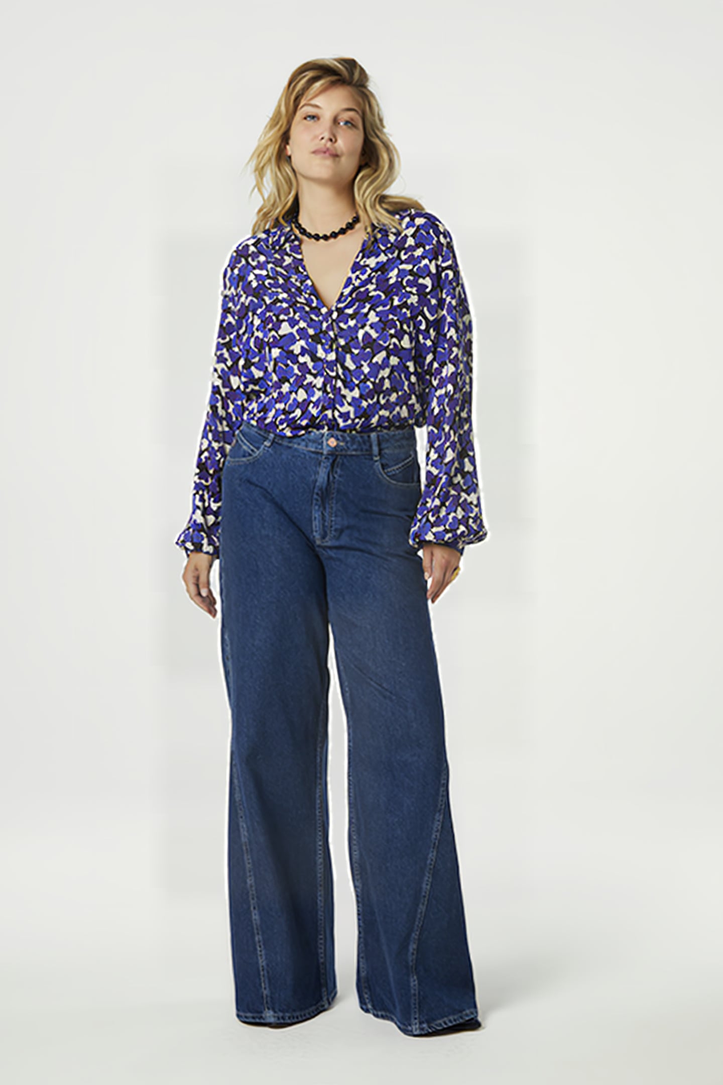 LIV BLOUSE BLACK/POPPY PURPLE 2