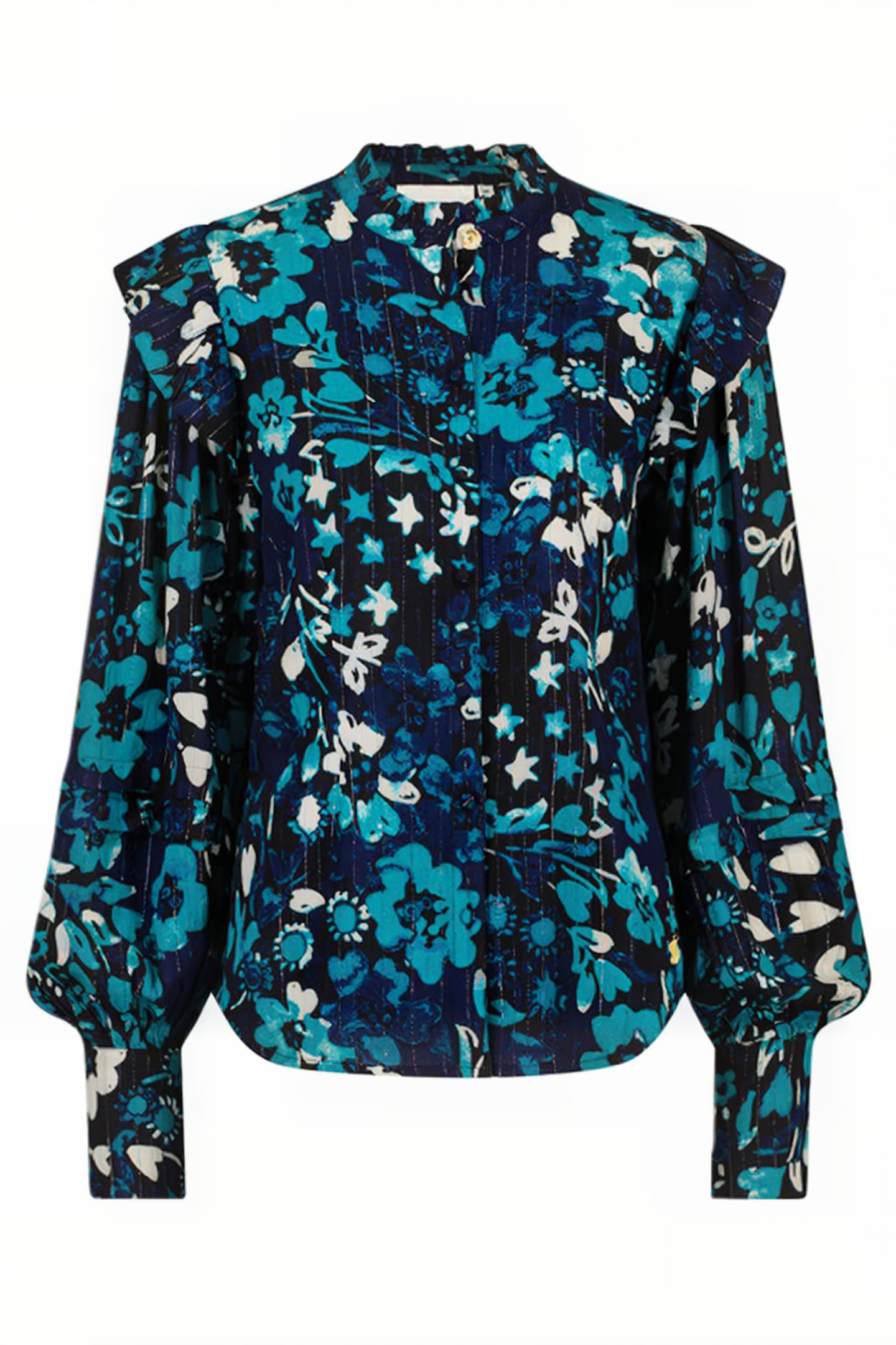 PHILO BLOUSE BLACK/KEEP IT TEAL 4