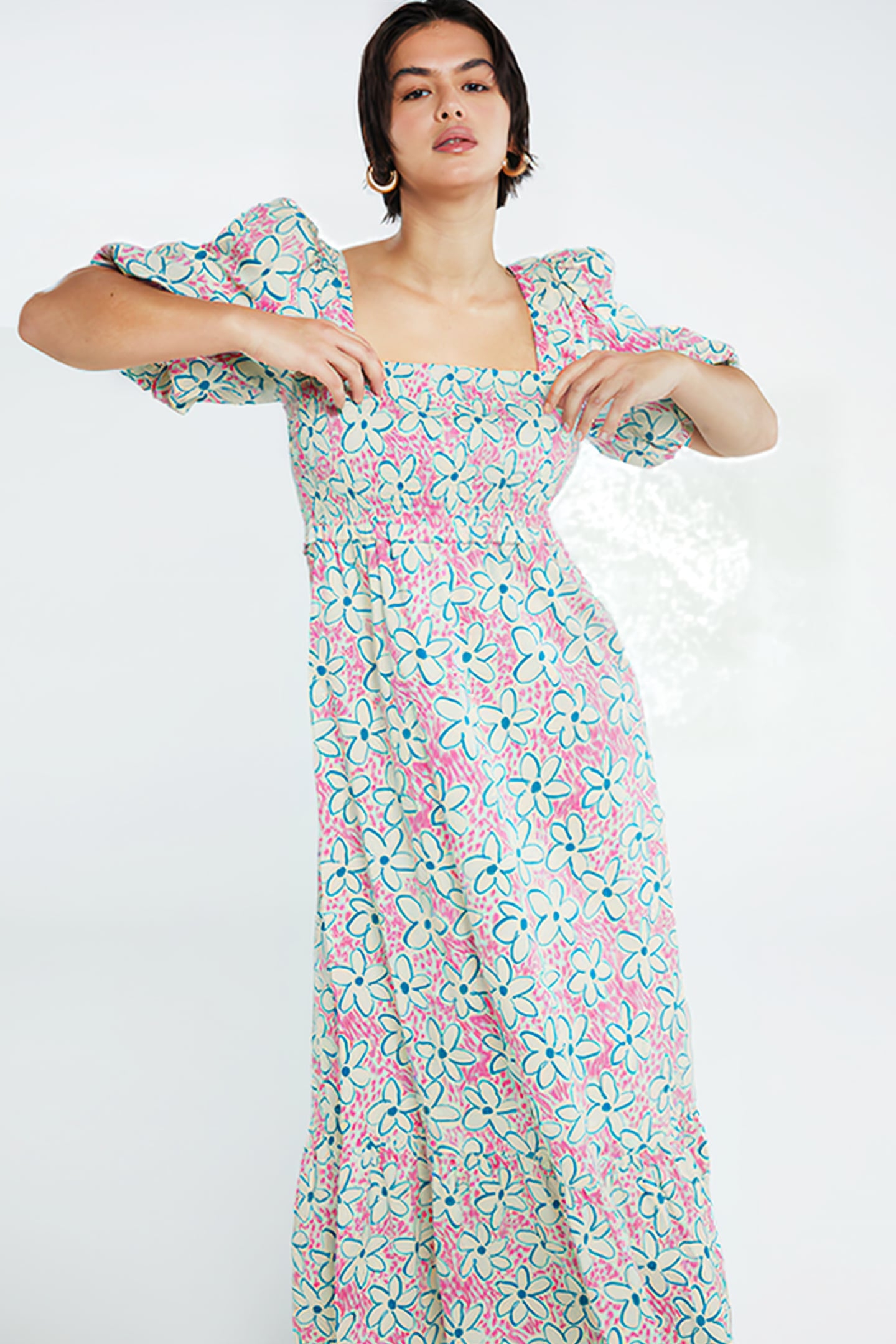 CARLA DRESS CREAM WHITE/BUBBLE G 4