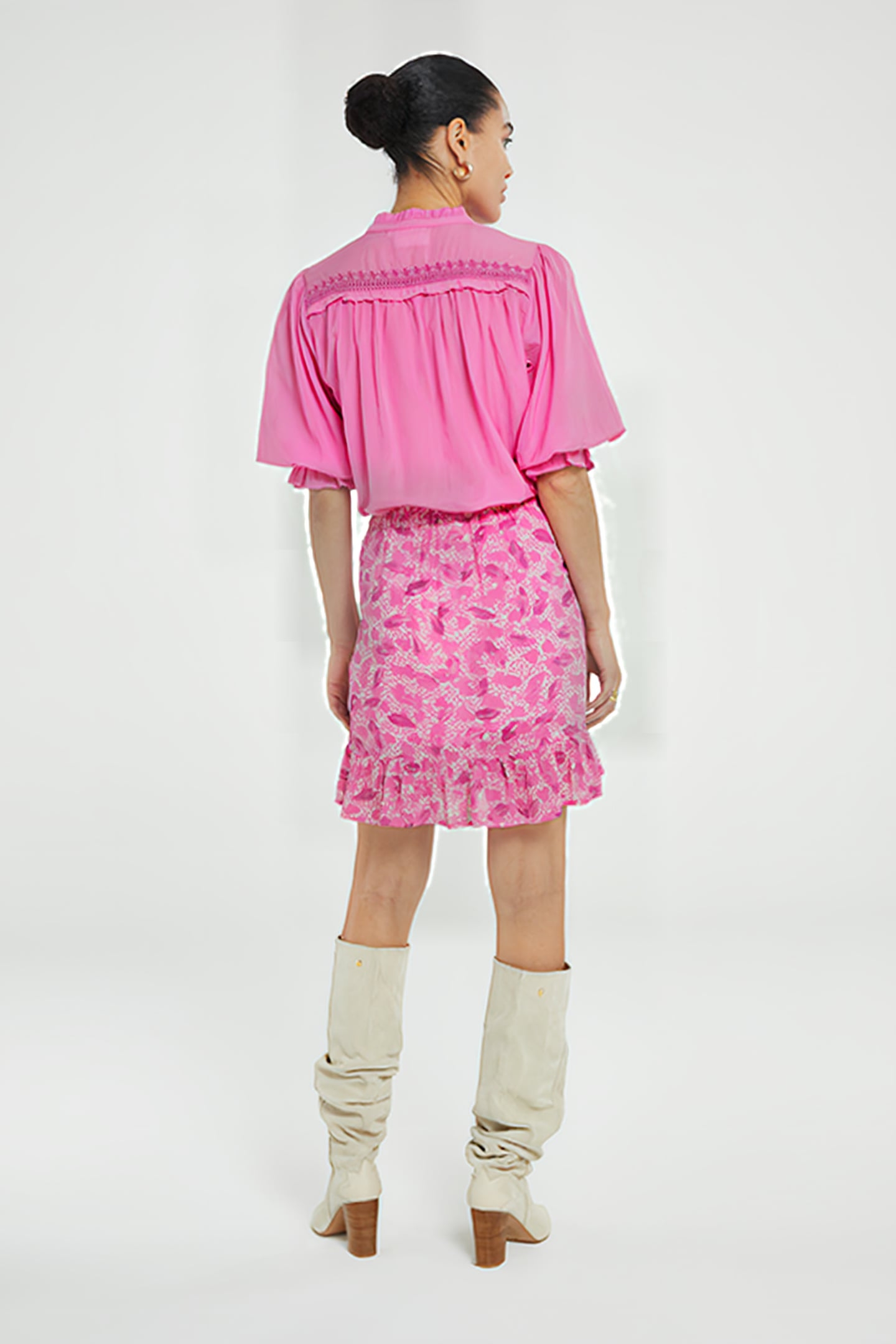 LULU SKIRT BUBBLE GUM PINK/CREA 2