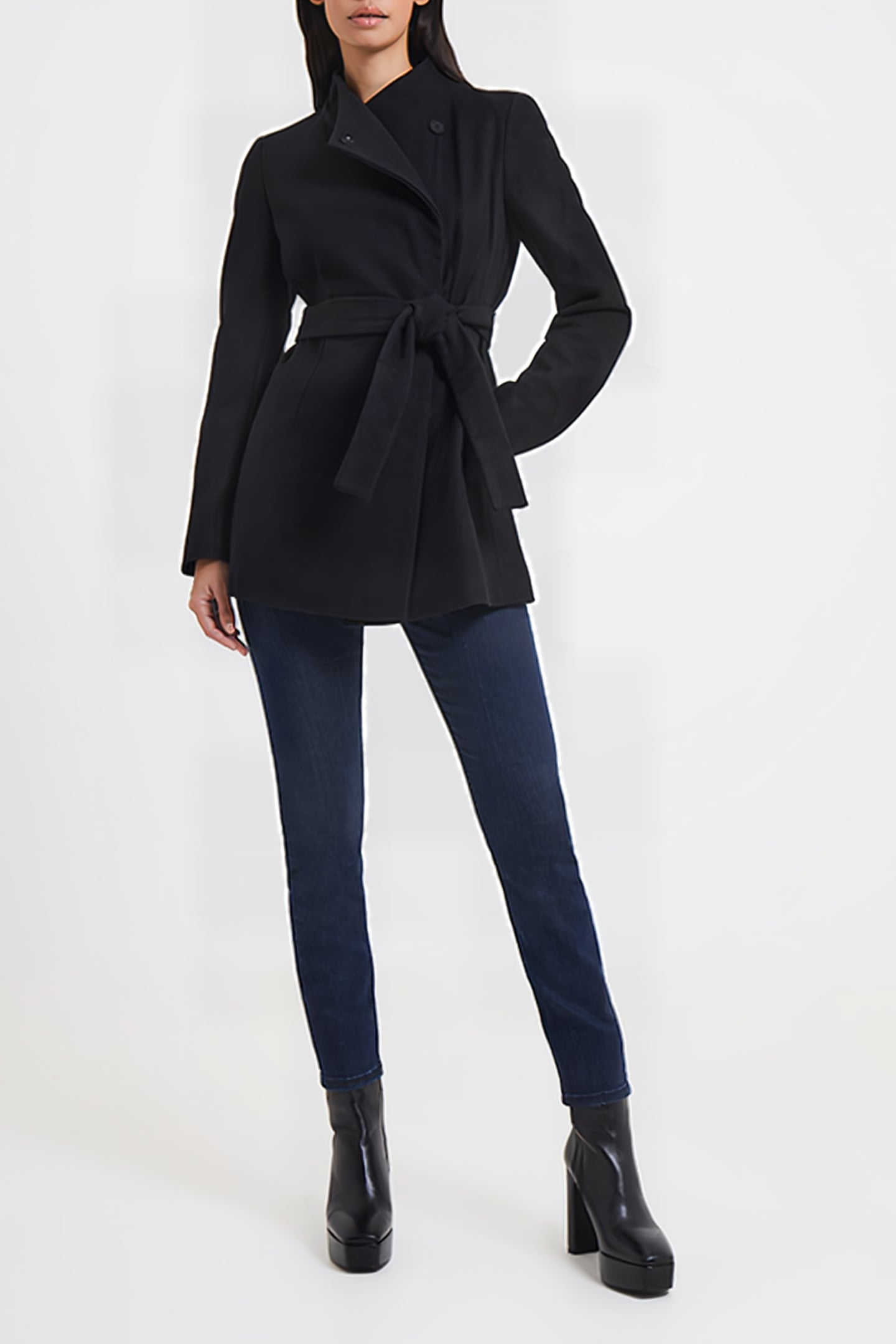 PLATFORM FELT CROSSOVER COAT BLACK 2
