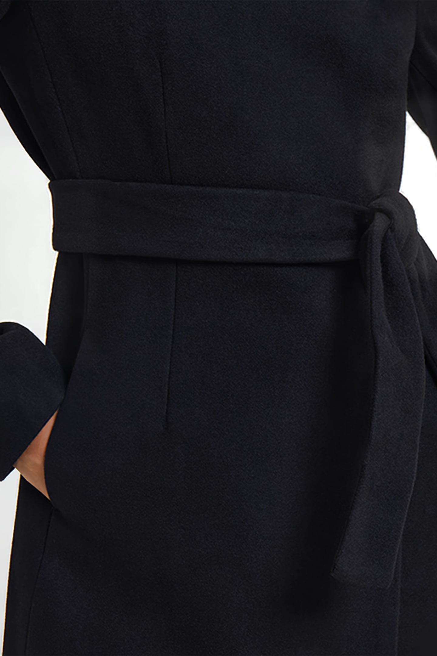 PLATFORM FELT CROSSOVER COAT BLACK 5