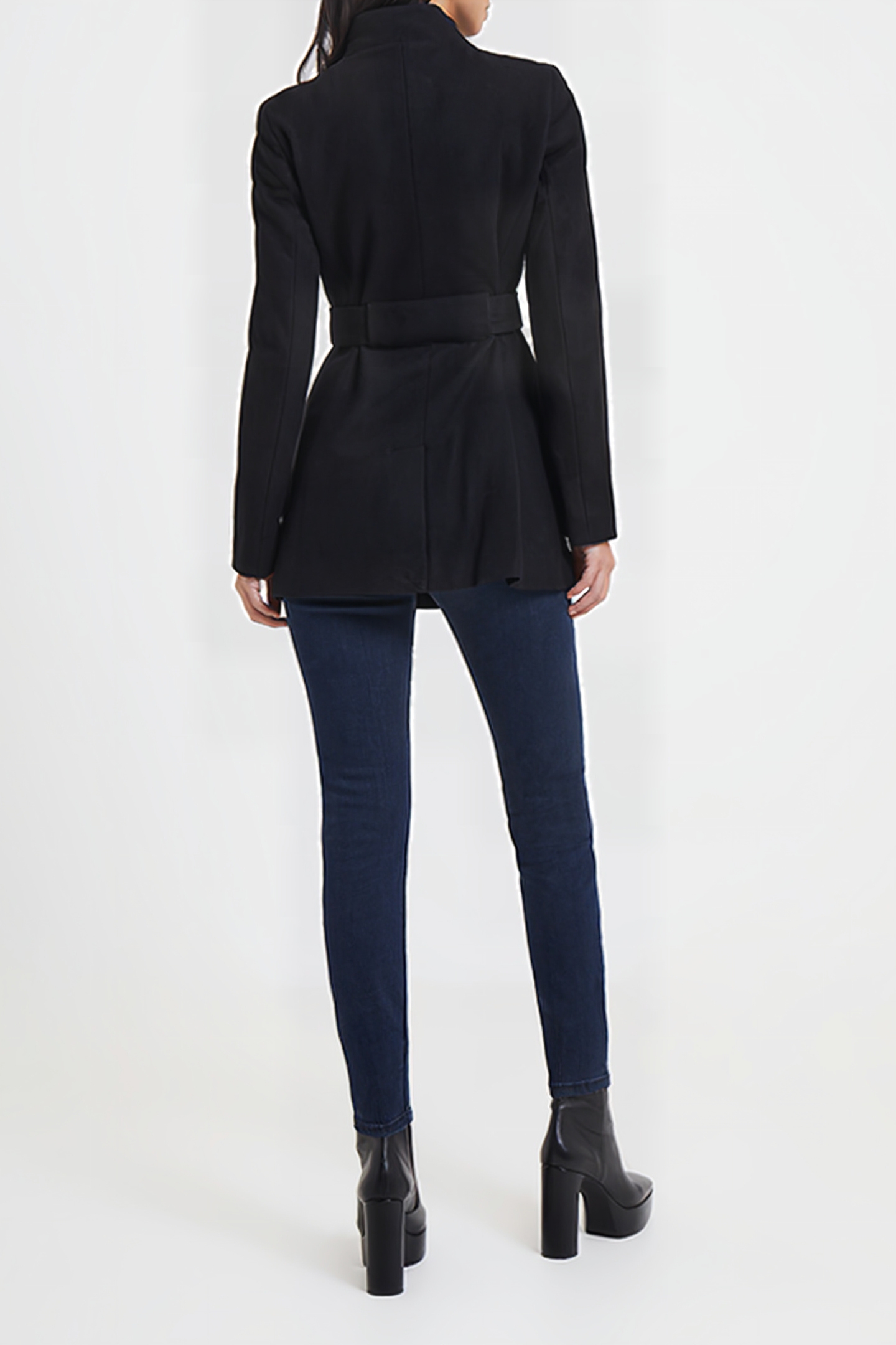 PLATFORM FELT CROSSOVER COAT BLACK 3