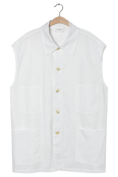 SLEEVELESS JACKET WITH SHIRT COLLAR BLANC 4