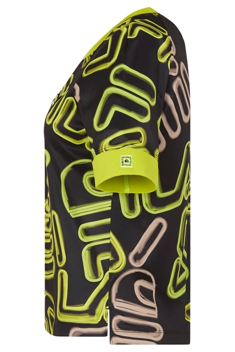 C28 CROPPED TEE AOP BLACK FILA HELMET AOP 3