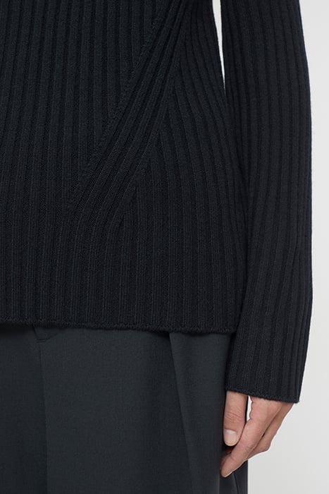 CREW NECK LONG SLEEVE KNITS BLACK 6