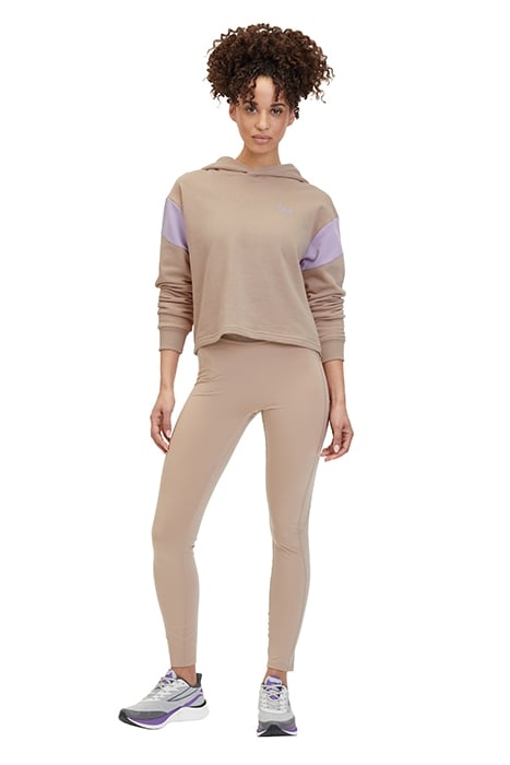 TREVI BLOCKED CROPPED HOODY MOCHA MERINGUE-VIOLA 3