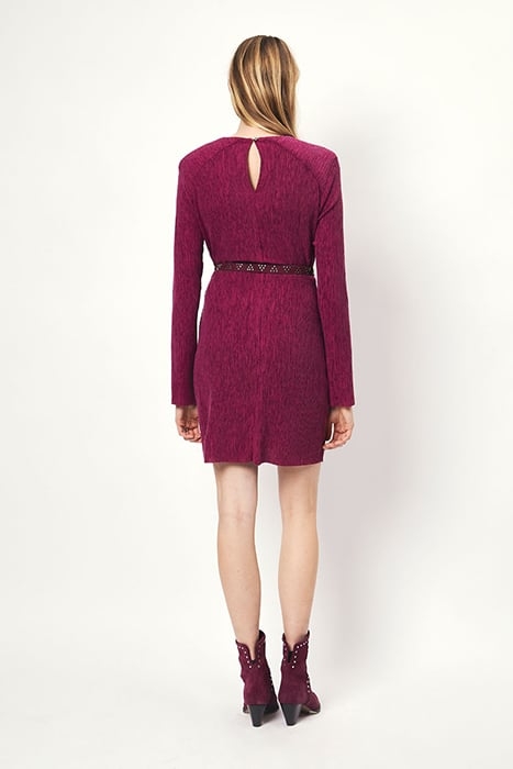 ANOUR PLISSÉ MINI DRESS MULBERRY 2