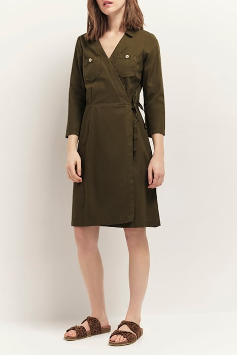 REILLY - KHAKI WRAP DRESS IN LYOCELL® COTTON CANVAS 1