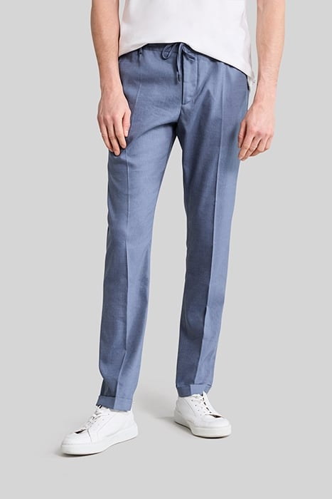 LIGHT BLUE LINEN BLEND JOGGERS 1